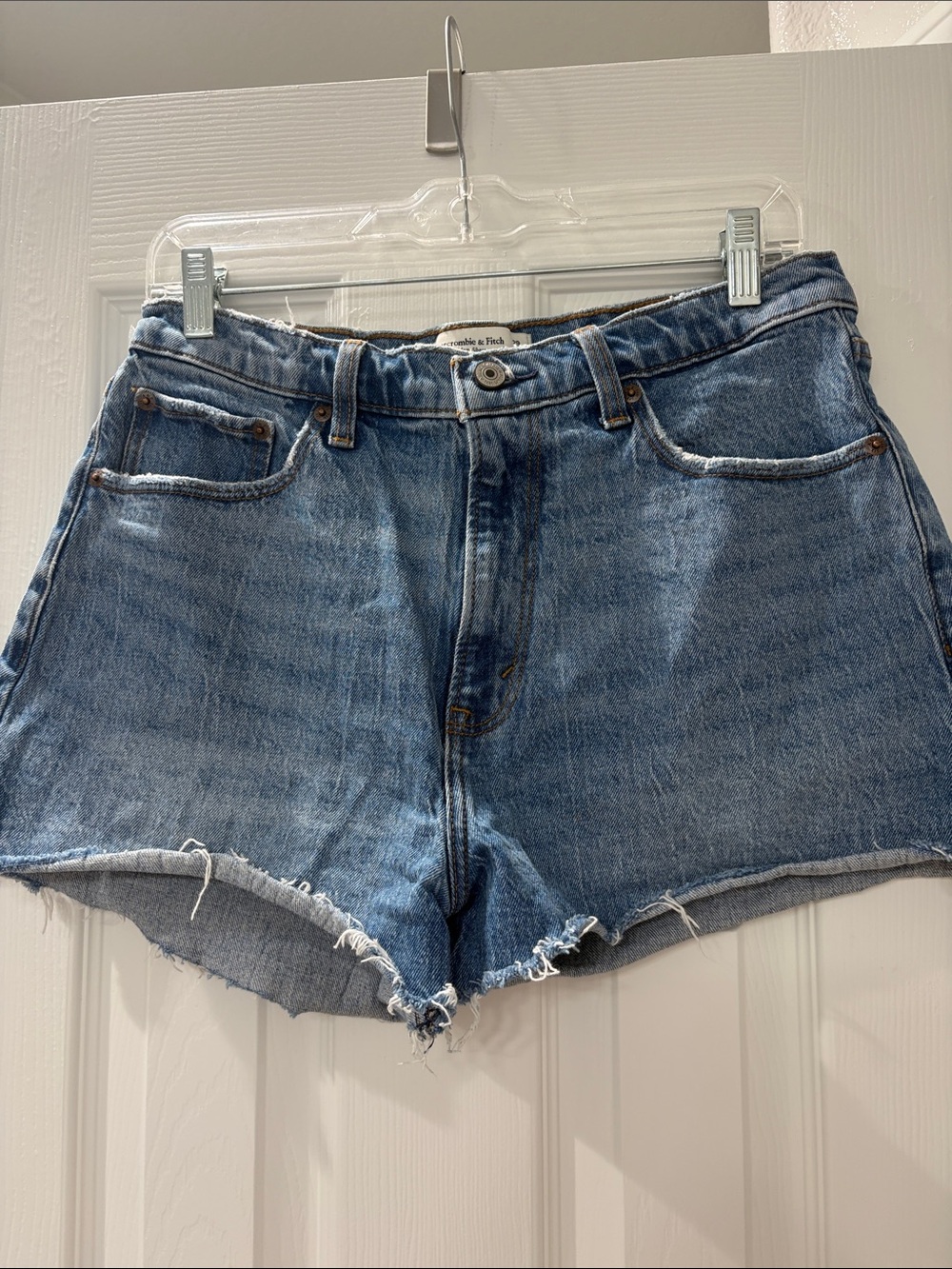 Abercrombie & Fitch Distressed Blue Denim Shorts